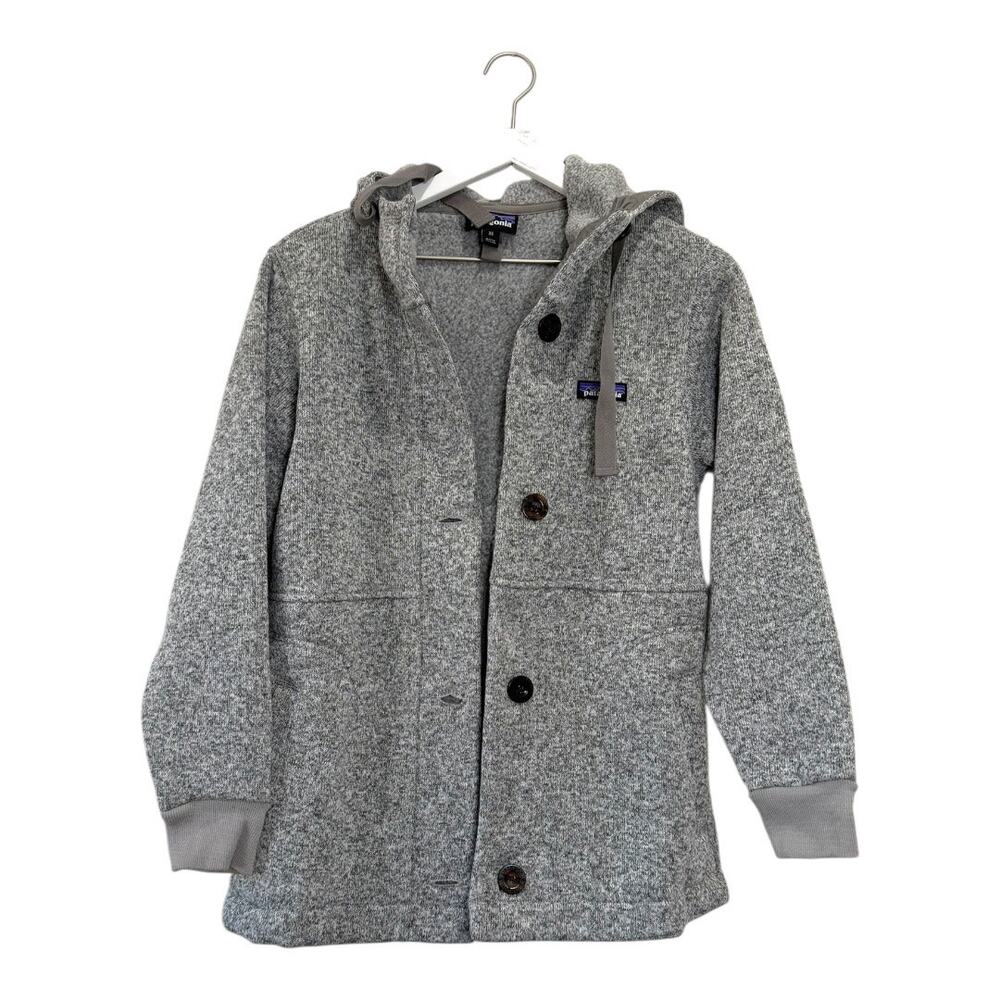 Patagonia Gray Hooded Button Front Better Sweater Fleece Jacket Sweater Size XS